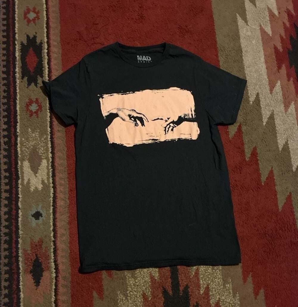 Mad Engine Black The Creation of Adam Graphic T-Shirt S